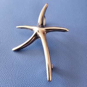 Silver Starfish Pin Brooch and loop for Pendant with makers mark "Best"